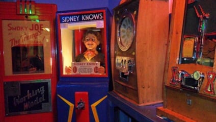 Vintage penny arcade machines at Rye Heritage Centre